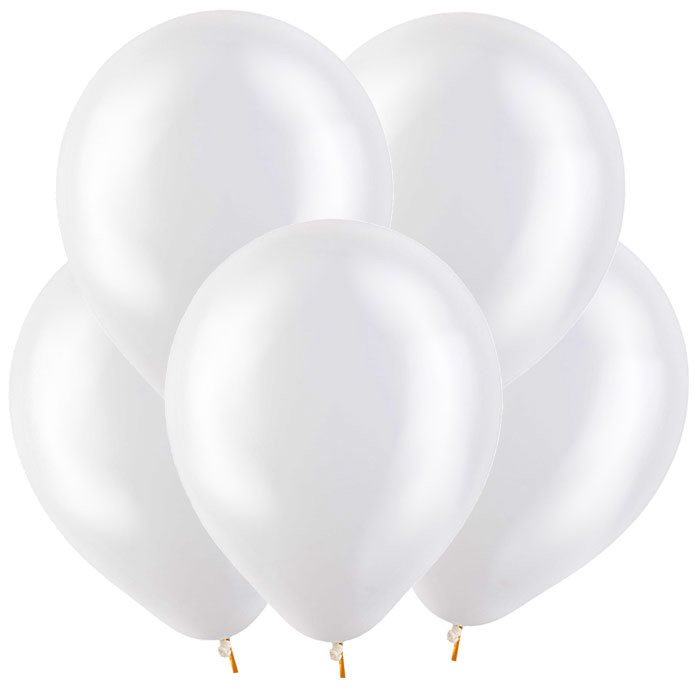 Белые воздушные шары с гелием