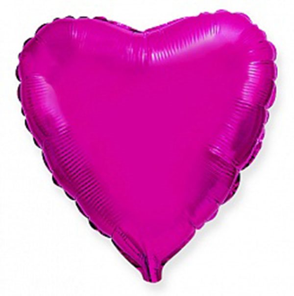 Шар сердце, цвет пурпурный, 46см