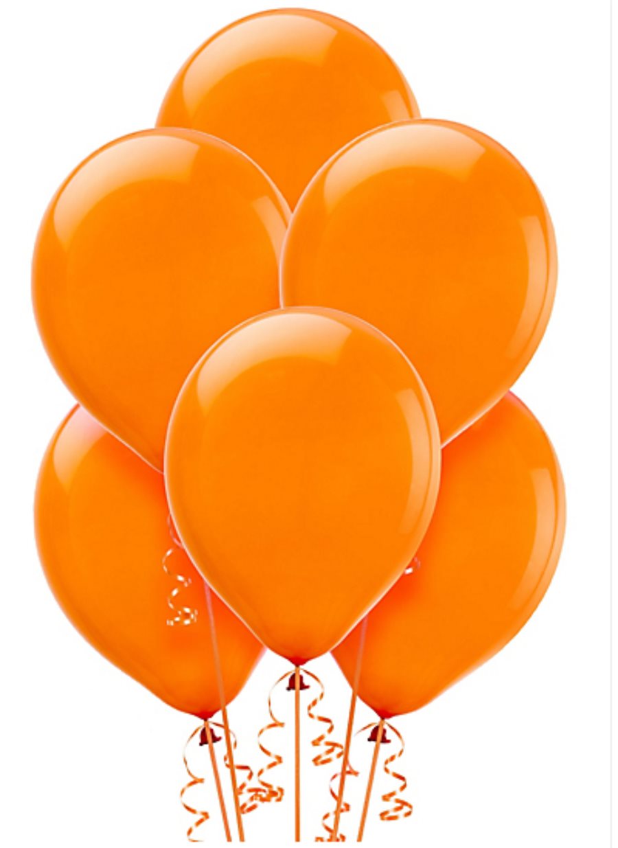 Оранжевые воздушные шары с гелием