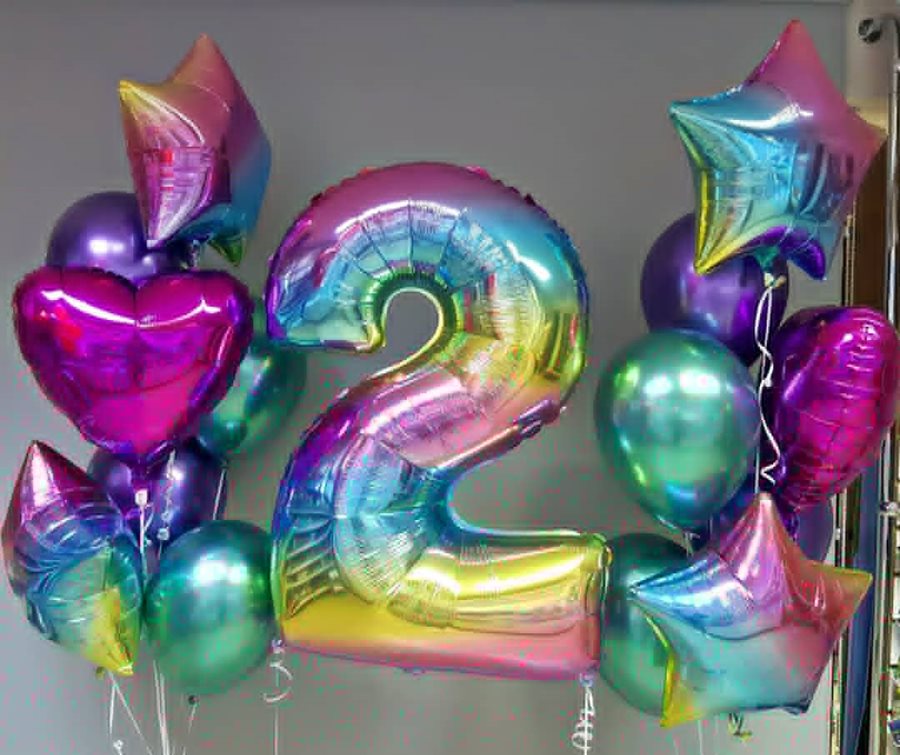 Сет №49 Воздушные шары с гелием, радуга
