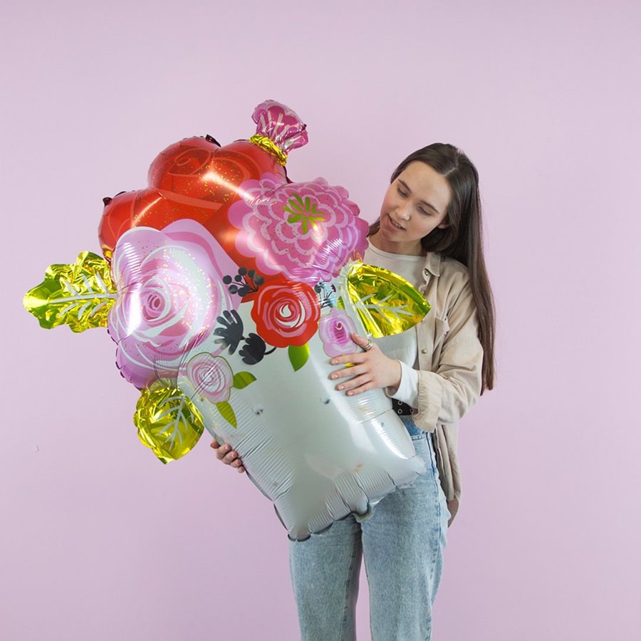 Фольгированный шар фигура Букет цветов, 104см