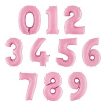 Фольгированная цифра розовая, 100см