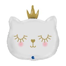Фольгированная фигура, котенок принцесса, цвет белый, 66см