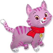 Фольгированный шар котёнок розовый